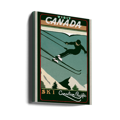 Wandkunst Wintertourismus: Vintage-Ski-Kanada-Poster