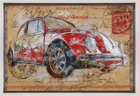Wandbild Roter Volkswagen