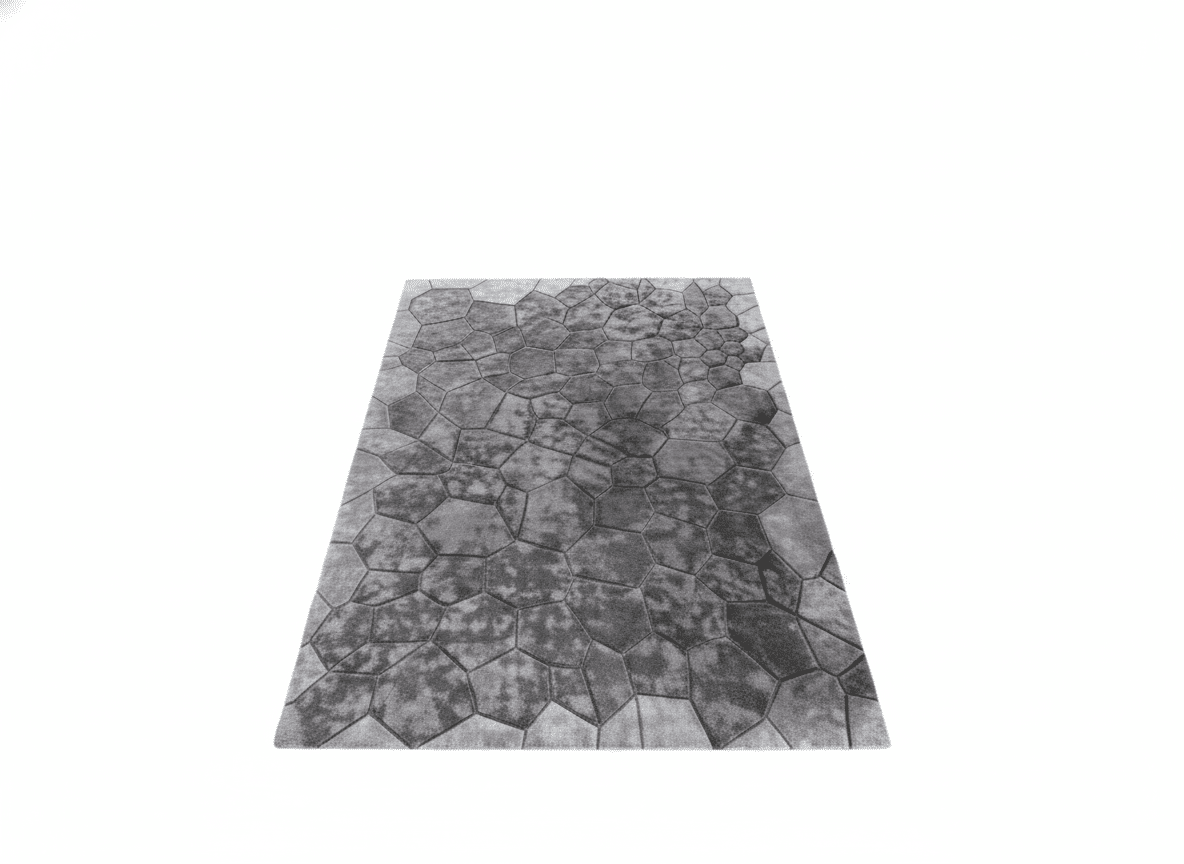 Holzkohle-Tencel-Teppich mit Geometriemuster