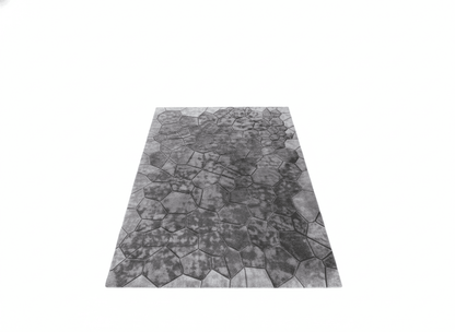 Holzkohle-Tencel-Teppich mit Geometriemuster