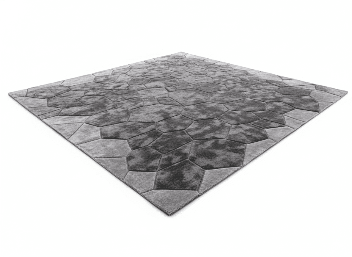 Holzkohle-Tencel-Teppich mit Geometriemuster