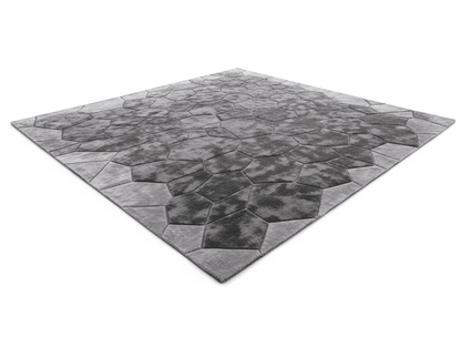 Holzkohle-Tencel-Teppich mit Geometriemuster