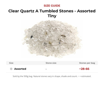 Clear Quartz A Tumbled Stones - Assorted Tiny
