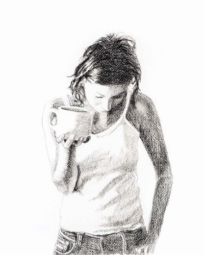 Coffee Lover - black and white art print