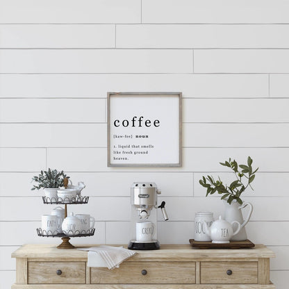 Coffee Noun Wood Sign - AURABAGS SHOP