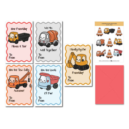 Construction Valentine Set - Card Set