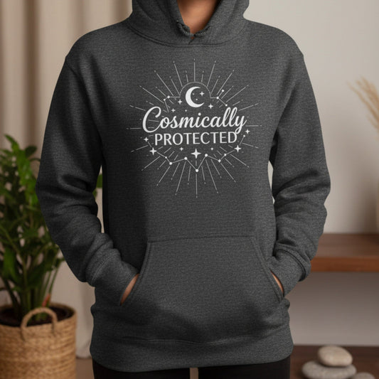 Cosmically Protected Hoodie | Celestial Pullover for Women | Spiritual Gift