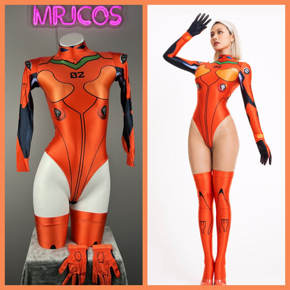 Anime Style Spandex Cosplay BodySuit Plugsuit Halloween Costume