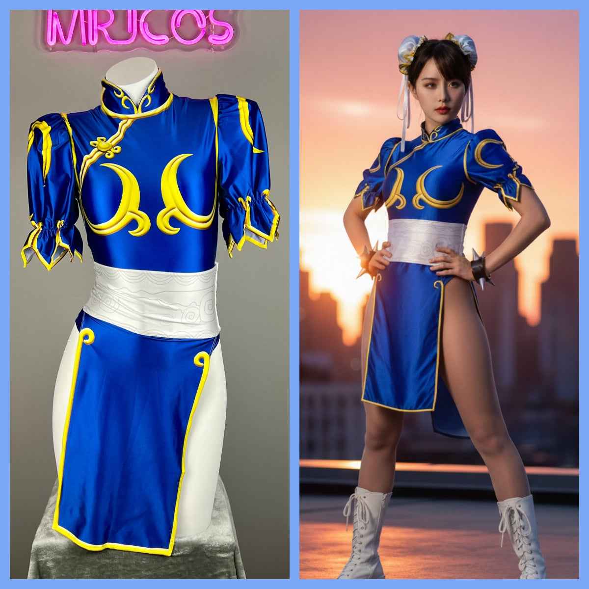 Super Hero Chun Li Spandex Cosplay Open Crotch Halloween Costume Bodysuit Sexy Lingerie
