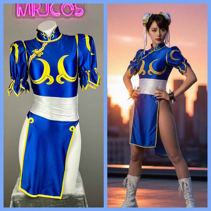 Super Hero Chun Li Spandex Cosplay Open Crotch Halloween Costume Bodysuit Sexy Lingerie