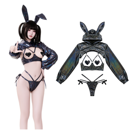 Anime Bunny Girl Style Neo Chrome Swimwear Sexy Bikini Cosplay Lingerie