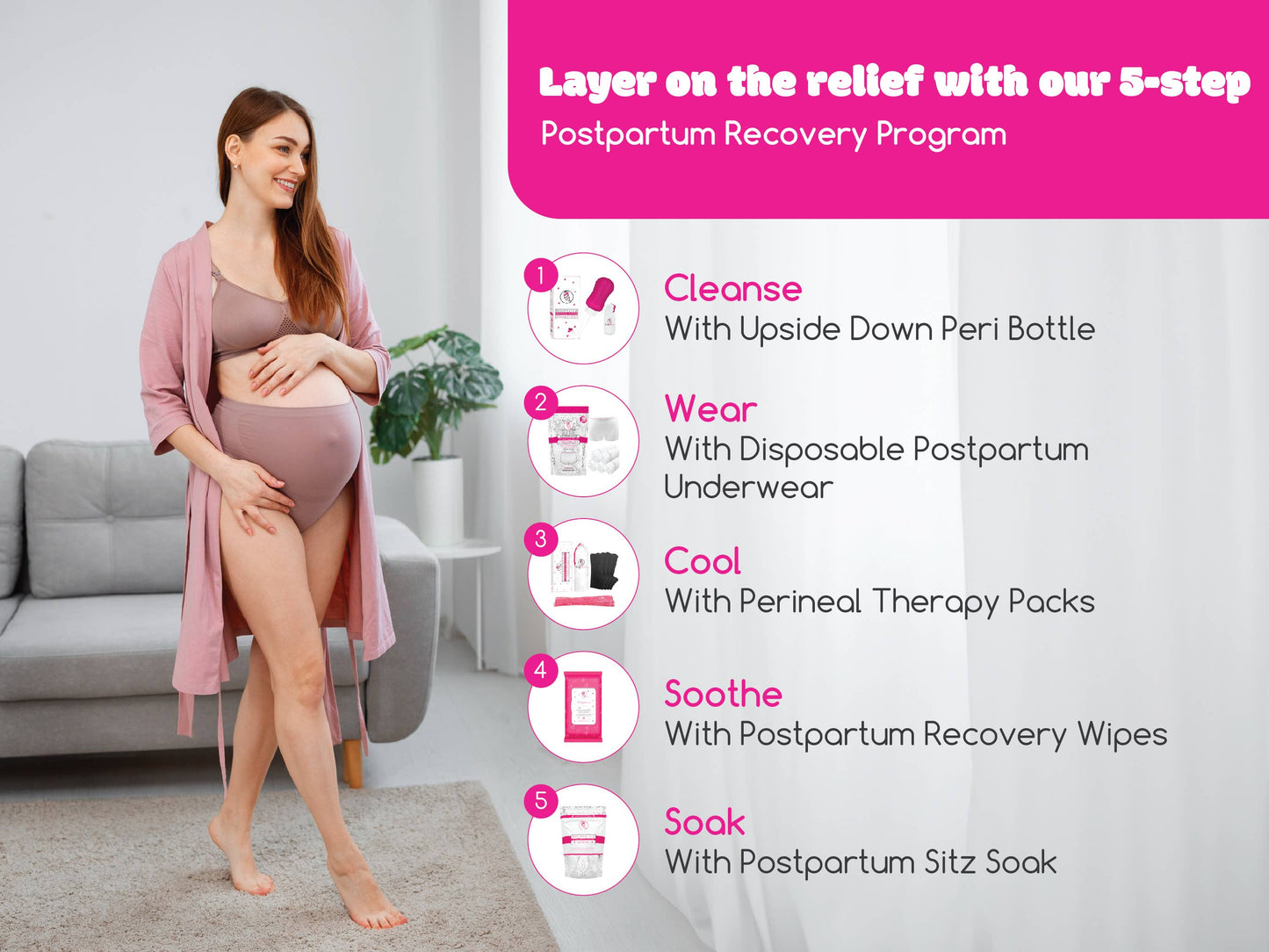 Postpartum Perineal Witch Hazel Recovery Wipes/ Pad Liners.