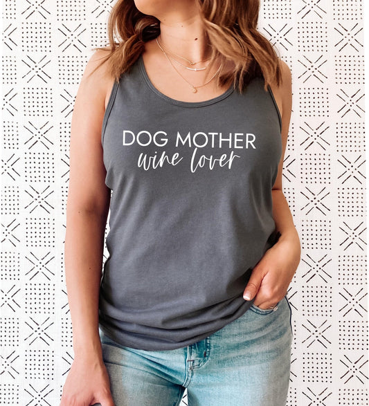 Dog Mother Wine Lover Racerback Tank Top