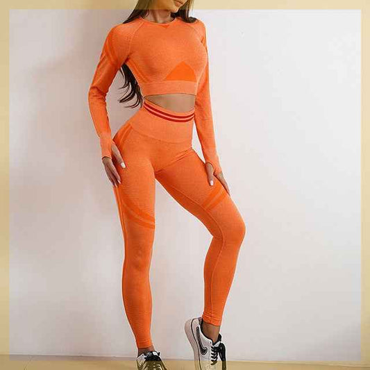 Women’s Seamless Sports Set – Workout Outfit with Booty Yoga Pants
