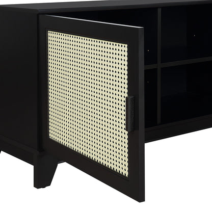 Drift 63" Faux Cane Storage TV Stand - Multiple Color Options