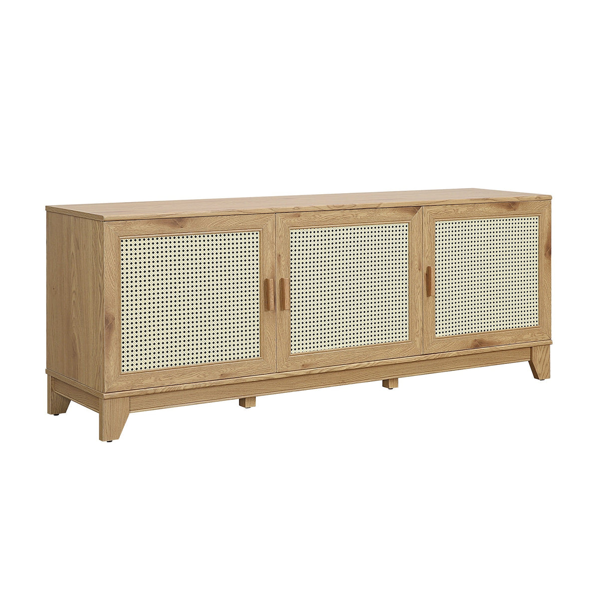 Drift 63" Faux Cane Storage TV Stand - Multiple Color Options