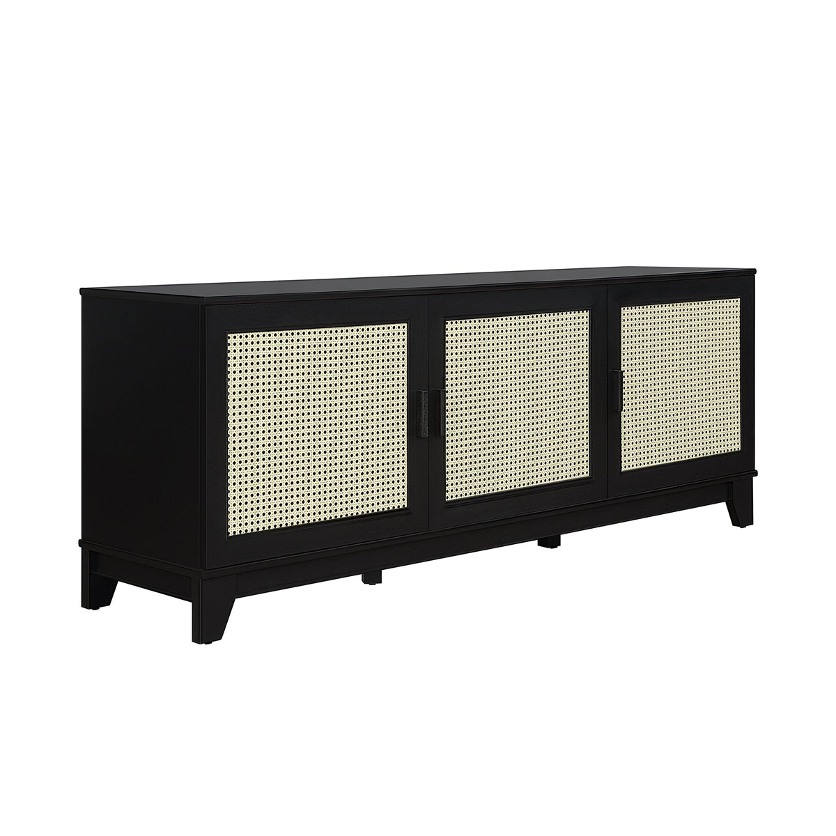 Drift 63" Faux Cane Storage TV Stand - Multiple Color Options