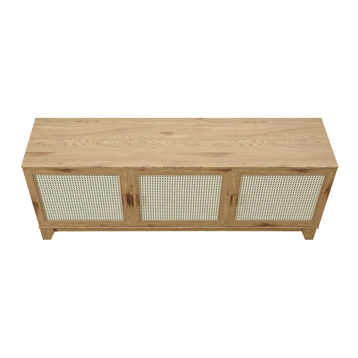 Drift 63" Faux Cane Storage TV Stand - Multiple Color Options