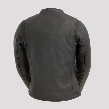 Women’s Motorcycle Leather Jacket. Lightweight Cowhide with Armor Pockets