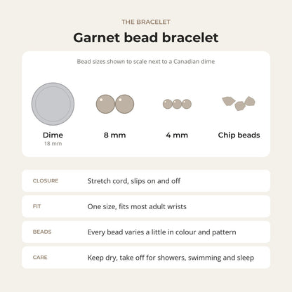 Garnet Bead Bracelet