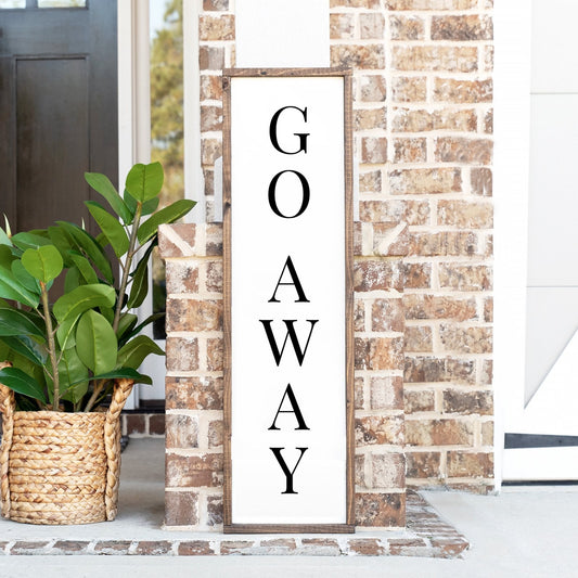 Go Away Wood Sign - AURABAGS SHOP