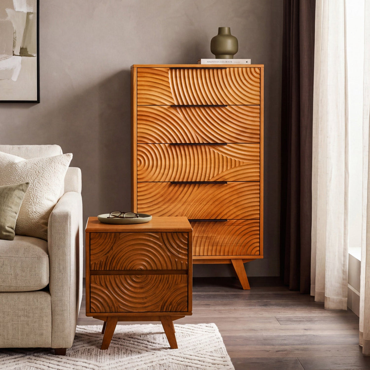 Harmony Solid Wood Dresser with 5 Drawers