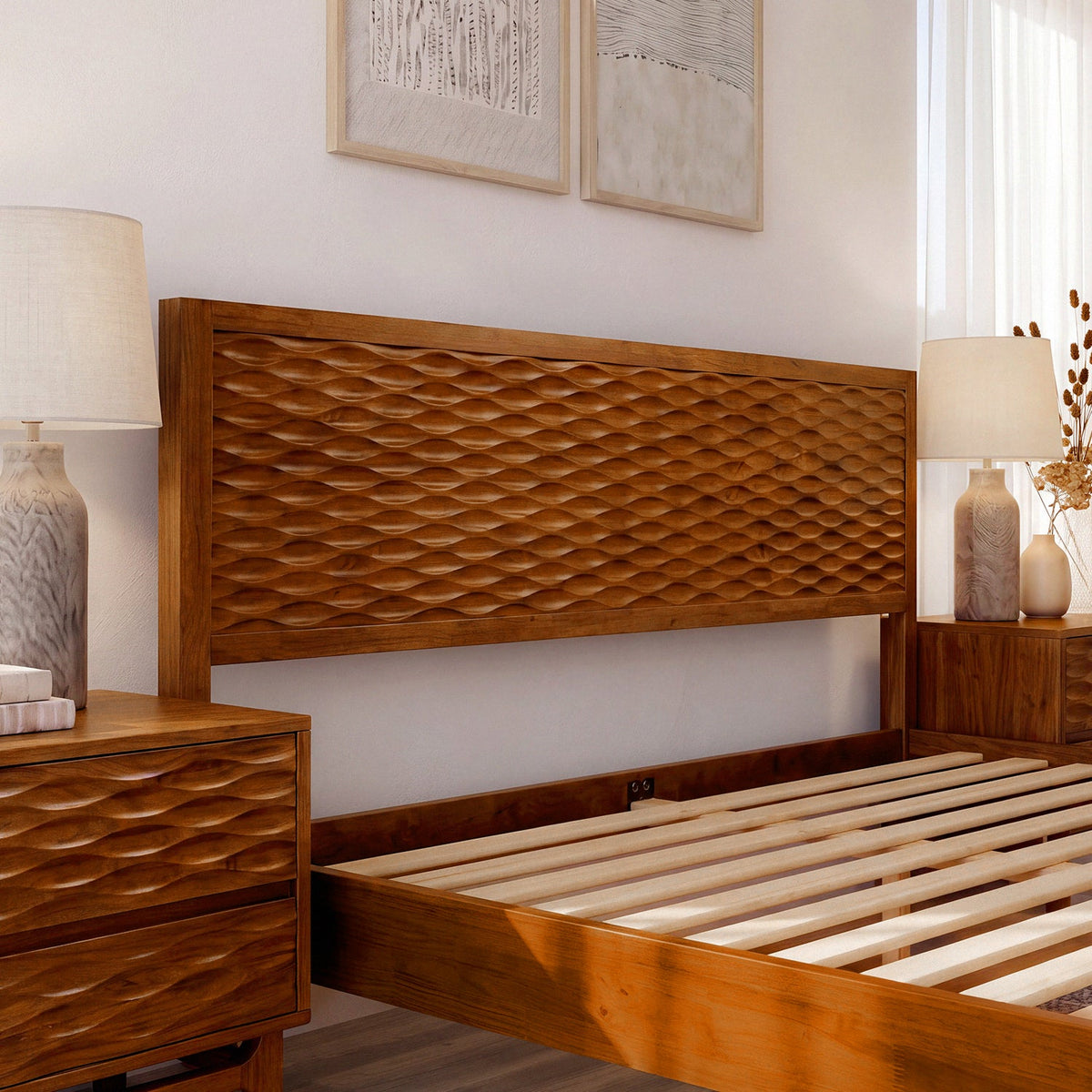 Elara Solid Wood Bed Frame