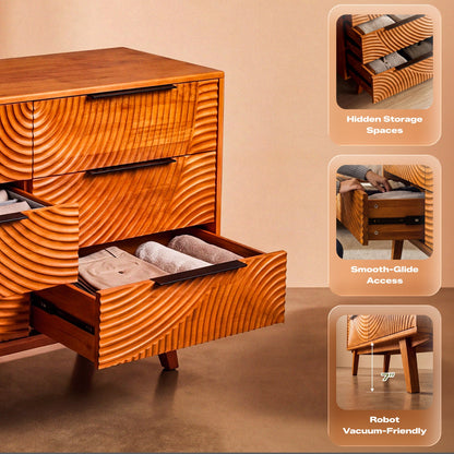 Harmony Solid Wood Dresser with 6 Drawers