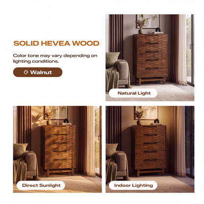 Elara Solid Wood Dresser with 5 Drawers