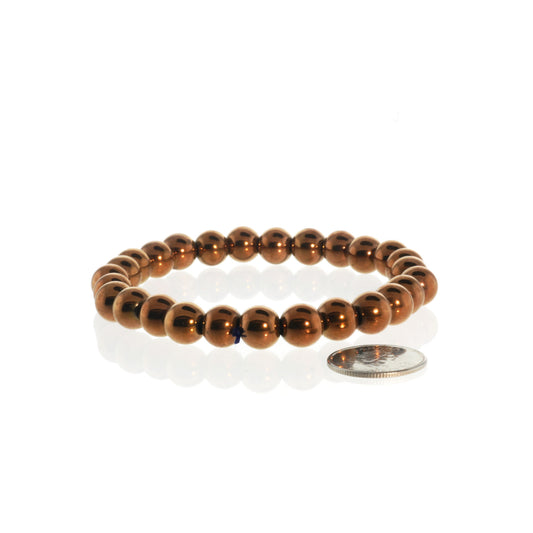 Hematite Round Copper Bracelet - 8mm