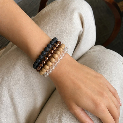 Hematite Round Copper Bracelet - 8mm