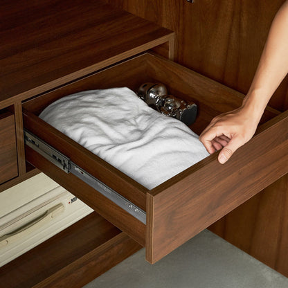 Hobro 301 Four-Door Acacia Veneer Wood Wardrobe