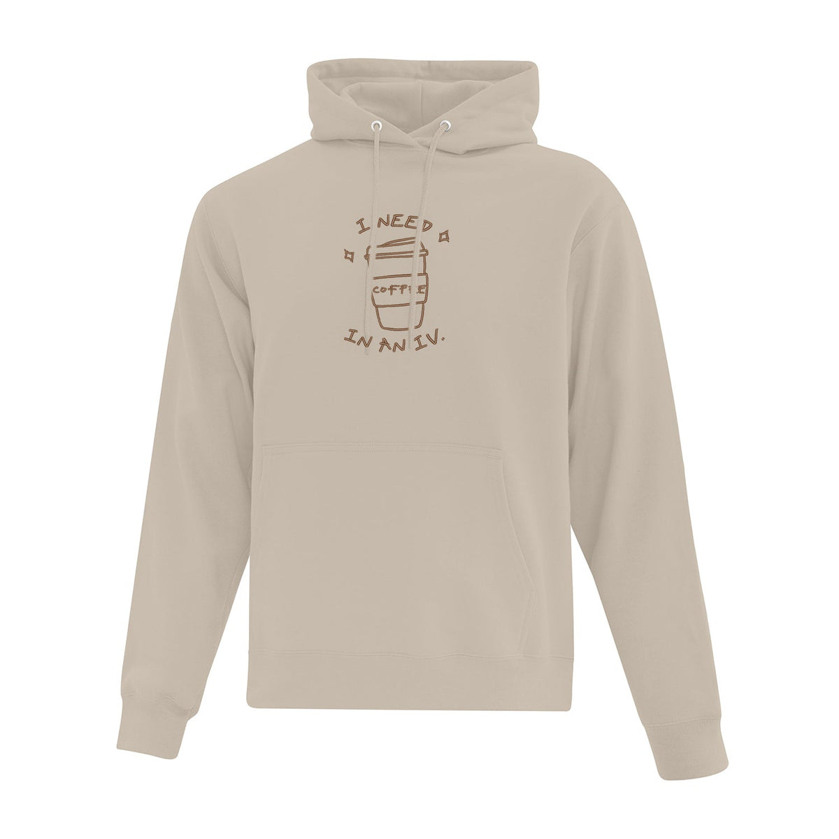 Hoodie "I Need Coffee" brodé