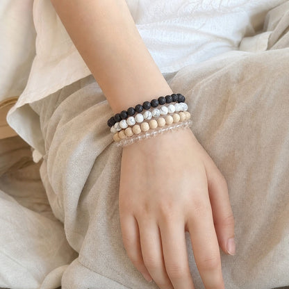 Howlite White Bead Bracelet