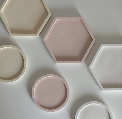 Hexagonale Jesmonite Schmuckschale: Skandinavisches Wohndekor