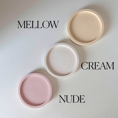 Small Round Jesmonite Trinket Tray: Scandi Home Decor