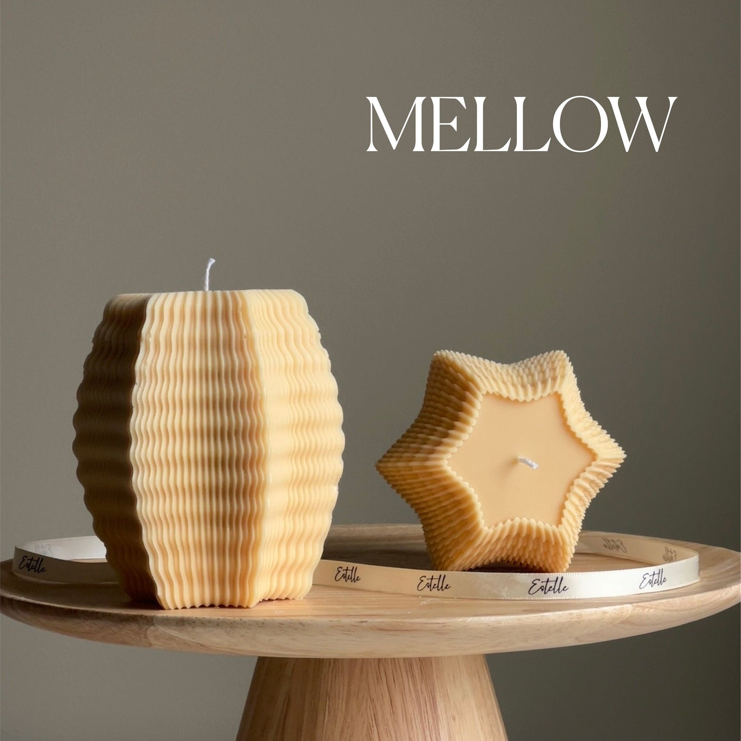 Handmade Ribbed Hexagon Candle: Geometric Home Decor