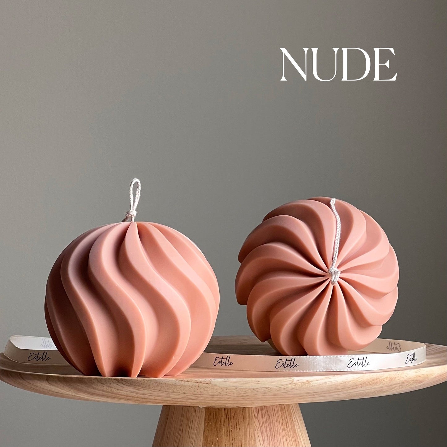 Handgemachte Swirl-Kugelkerze | Trendige Wohnzimmerdekoration