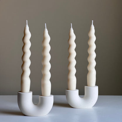 Jesmonite Doppelkerzenhalter | Moderne Hochzeit Tischdeko