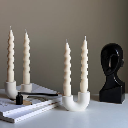 Jesmonite Doppelkerzenhalter | Moderne Hochzeit Tischdeko