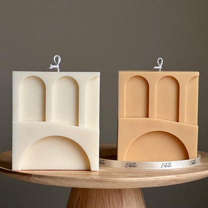 Three Arch Sojawachskerze: Handgemachte dekorative unbeduftete Kerze