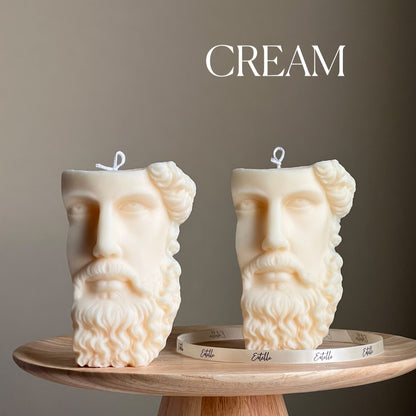 Zeus-Büste Sojawachs-Kerze | Griechische Statue Deko