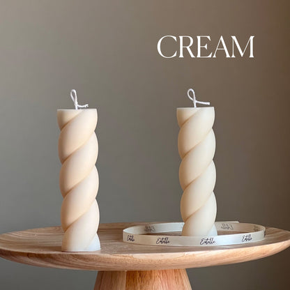Swirl Soja-Säulenkerze: Skulpturale Wohnaccessoires