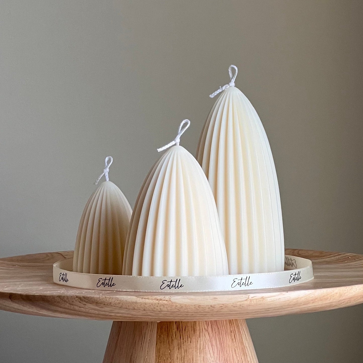 Geripptes Soja-Kerzen-Set | Konische Stumpenkerzen, Deko