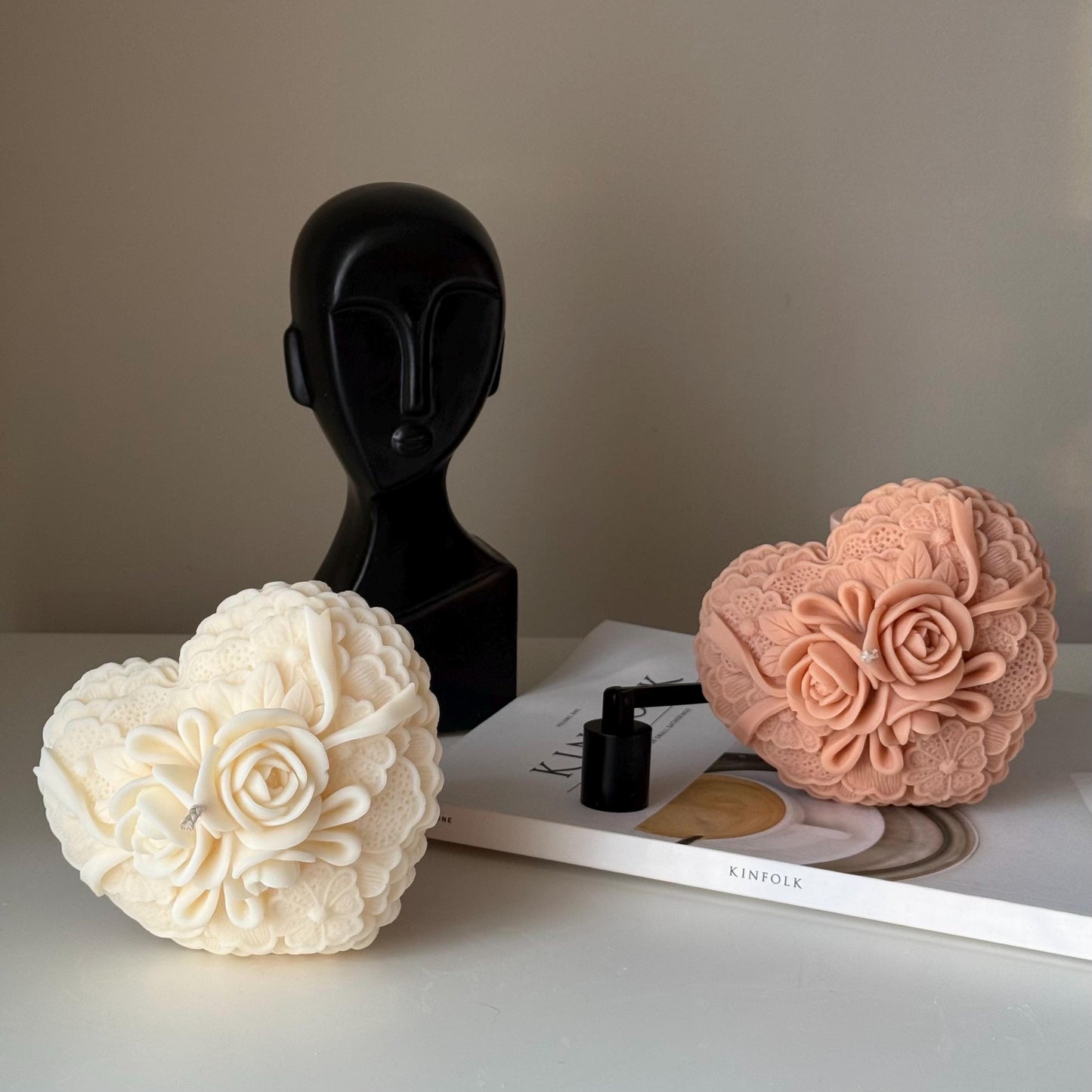 Blumenherz Sojakerze: Handgemachtes Heimdekor-Geschenk