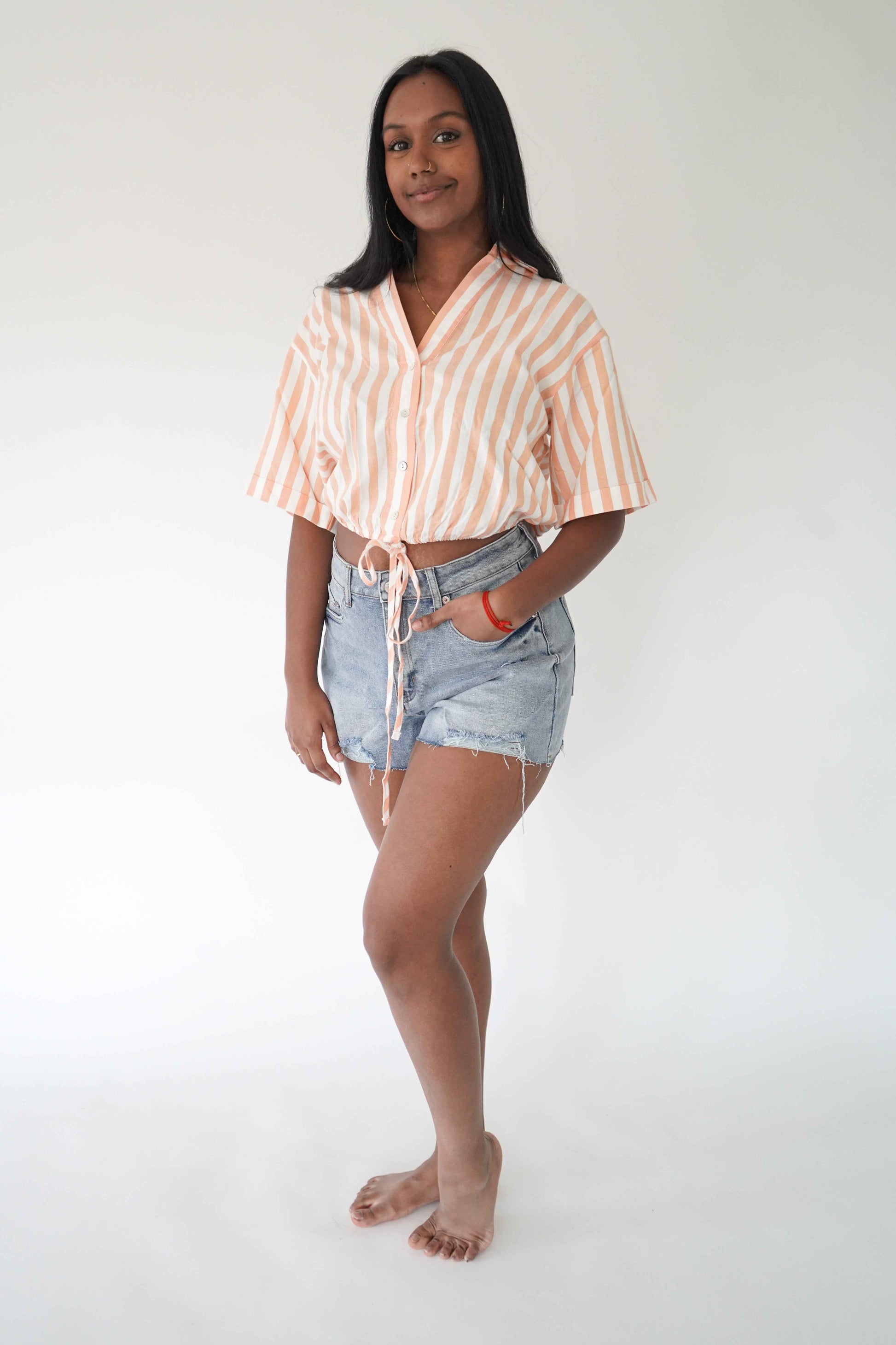 Chemise popsicle - Rayé orange
