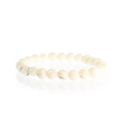 Shell White Round Bracelet - 8mm