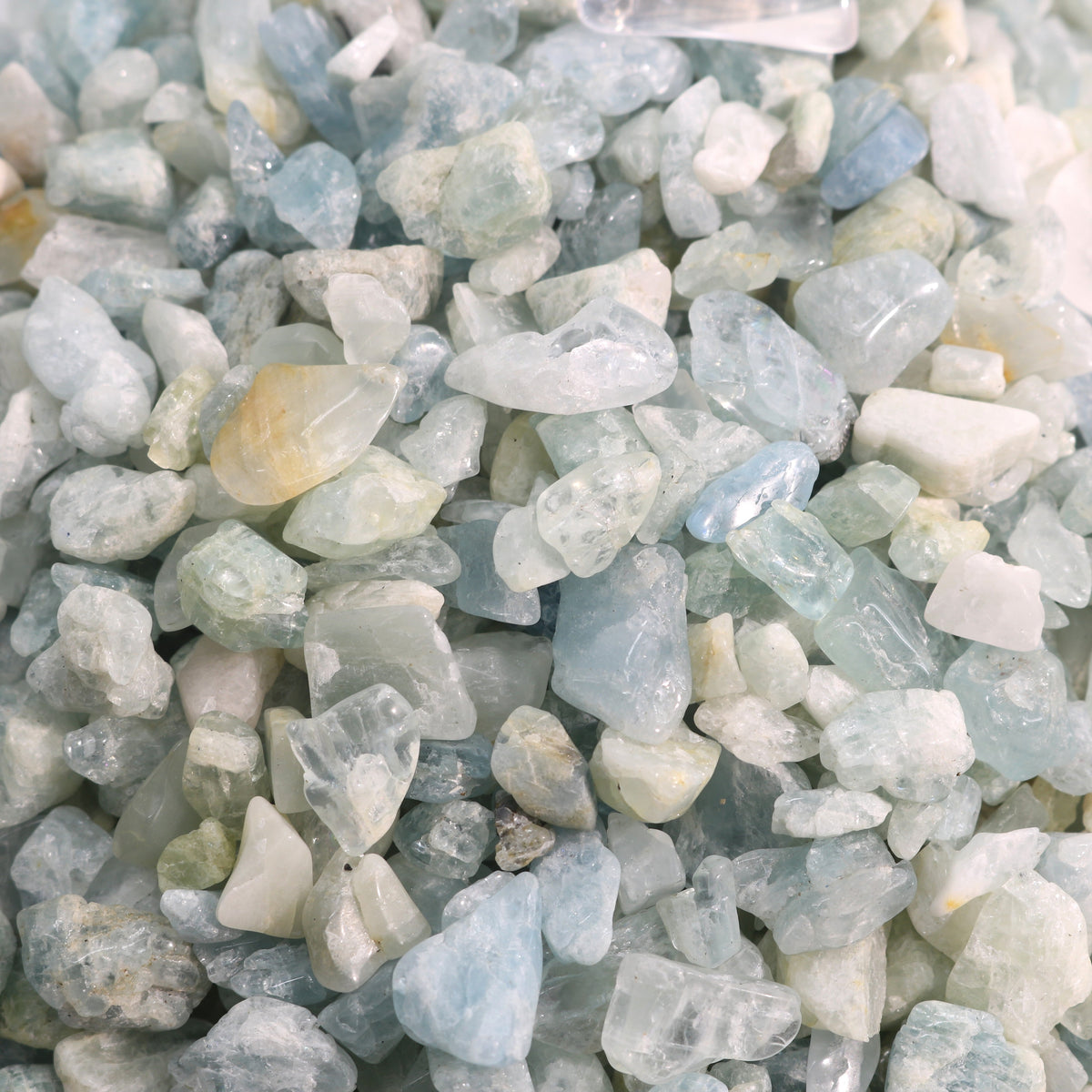 Aquamarine B Tumbled Stones - Semi Polished