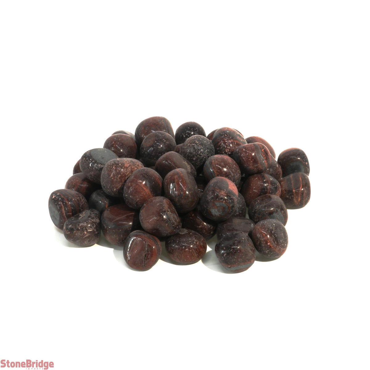 Red Tiger Eye Tumbled Stones - India