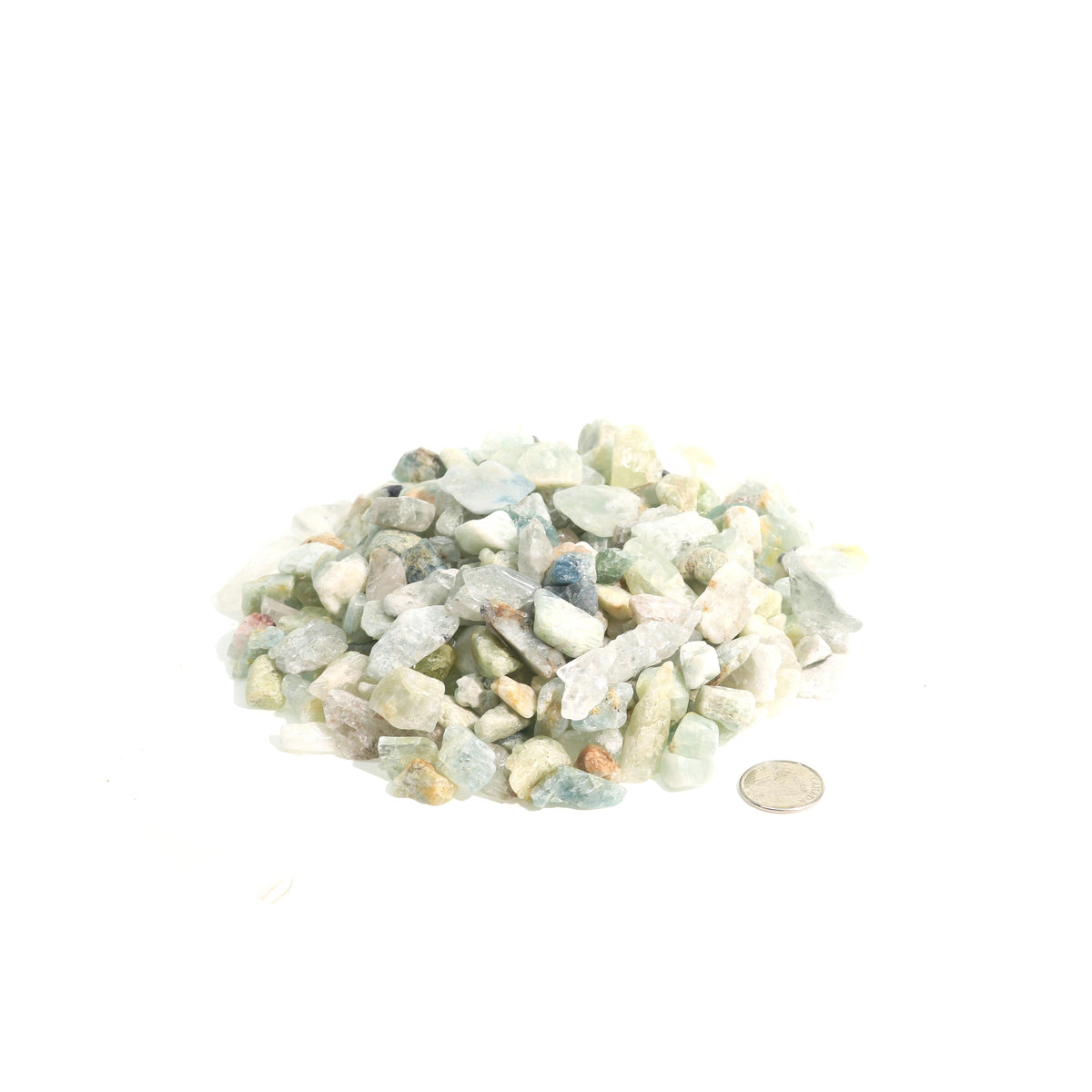 Aquamarine B Tumbled Stones - Semi Polished
